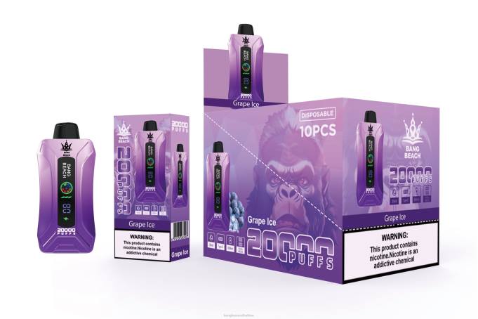 Bang Beach Vape - BPX010 Bang Beach 20000 Puffs Smart Screen Vape Grape Ice