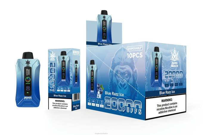 Bang Beach Vape - BPX011 Bang Beach 20000 Puffs Smart Screen Vape Blue Razz Ice