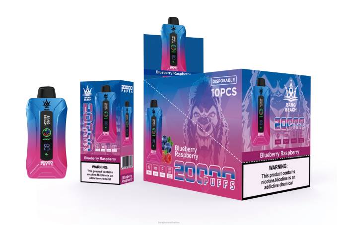Bang Beach Vape - BPX012 Bang Beach 20000 Puffs Smart Screen Vape Blueberry Raspberry