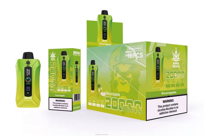 Bang Beach Vape - BPX01 Bang Beach 20000 Puffs Smart Screen Vape Sour Apple