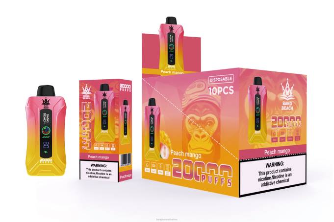 Bang Beach Vape - BPX02 Bang Beach 20000 Puffs Smart Screen Vape Peach Mango