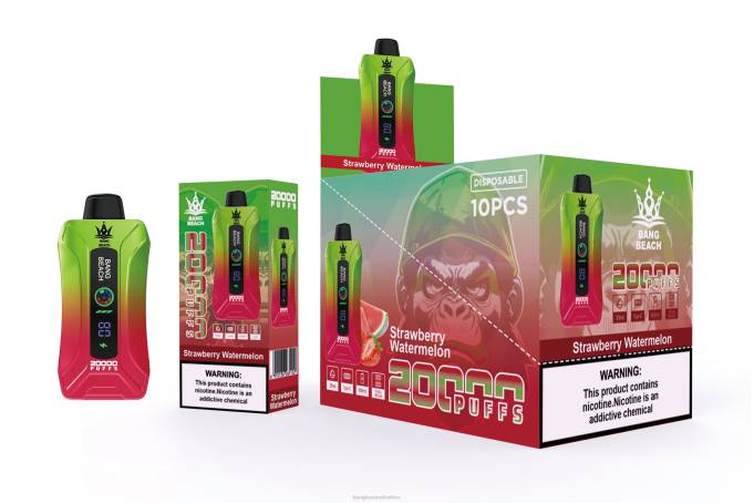 Bang Beach Vape - BPX03 Bang Beach 20000 Puffs Smart Screen Vape Strawberry Watermelon