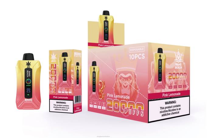 Bang Beach Vape - BPX04 Bang Beach 20000 Puffs Smart Screen Vape Pink Lemonade