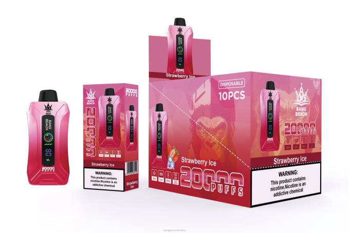 Bang Beach Vape - BPX06 Bang Beach 20000 Puffs Smart Screen Vape Strawberry Ice
