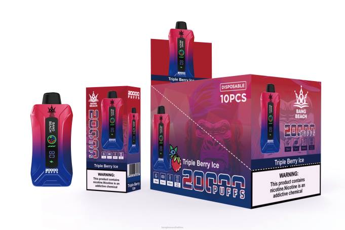 Bang Beach Vape - BPX08 Bang Beach 20000 Puffs Smart Screen Vape Triple Berry Ice