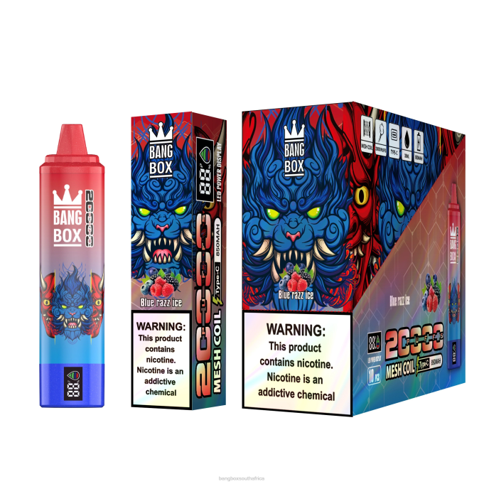 Bang Box Vape Review - BPX059 Bang Box 20000 Puffs Smart Screen Blue Razz Ice