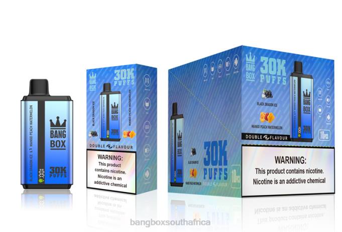Bang Box South Africa - BPX071 Bang Box 30000 Puffs Dual Flavors Black Dragon Ice & Mango Peach Watermelon