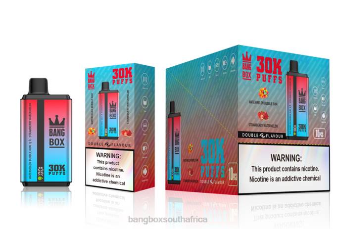 Bang Box Vape - BPX068 Bang Box 30000 Puffs Dual Flavors Watermelon Bubble Gum & Strawberry Watermelon